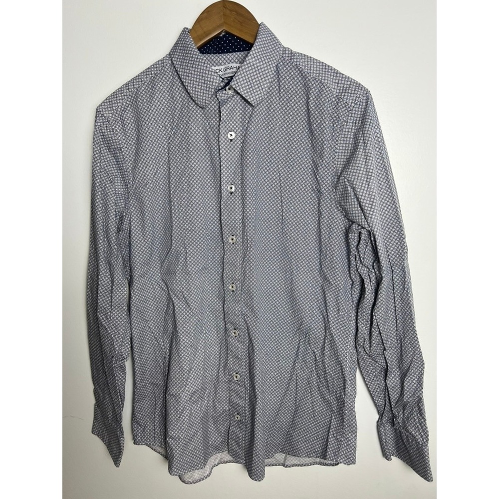 Nick Graham Everywhere Mens Stretch Modern Fit Geometric Print Button Down Shirt